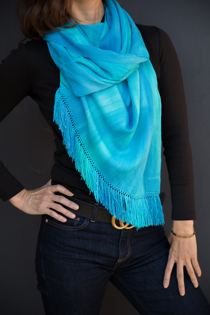 Turquoise wrap front