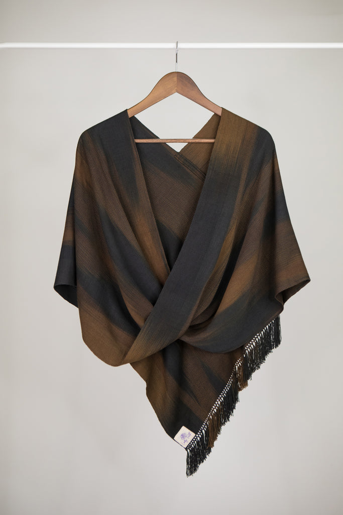 Black and brown wrap front