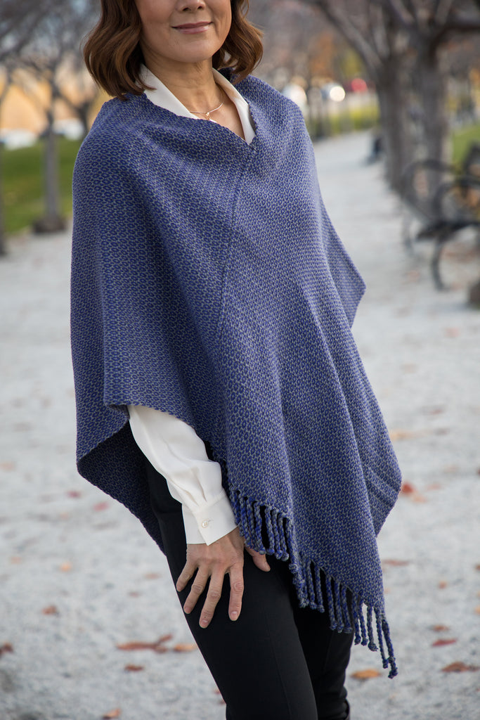 flower weave poncho front